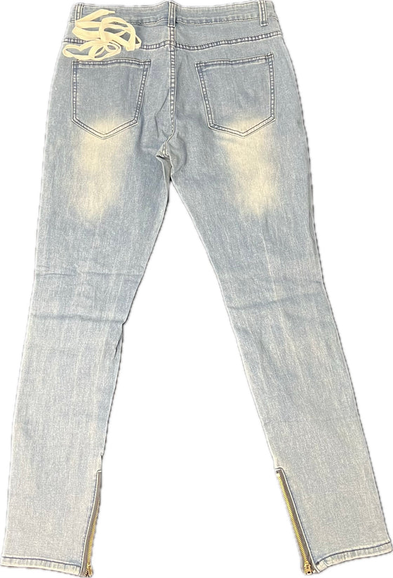 Men’s Distressed Light Wash Skinny Jeans