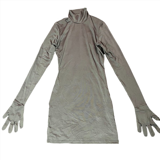 Land of Nostalgia Long Sleeve with Gloves Women's Bodycon Mini Dress (Ready to Ship)