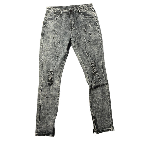 Land of Nostalgia Men’s Acid Wash Distressed Skinny Jeans (Ready to Ship)