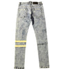 Land of Nostalgia Men's Distressed Skinny Jeans with Reflective Stripes (Ready to Ship)