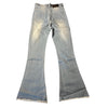 Vintage Distressed Bell Bottom Jeans with Raw Hem