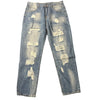 Land of Nostalgia Men's Hip Hop Destroyed Ripped Slim Denim Jeans Pants (Ready to Ship)