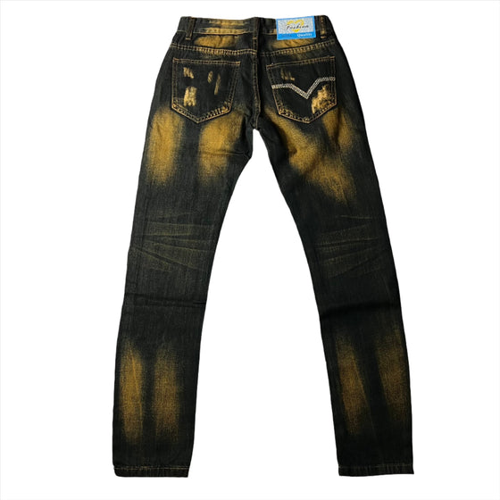 Land of Nostalgia Vintage Distressed Patchwork Jeans (Ready to Ship)