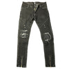 Land of Nostalgia Black Distressed Skinny Jeans with Zipper Detail (Ready to Ship)