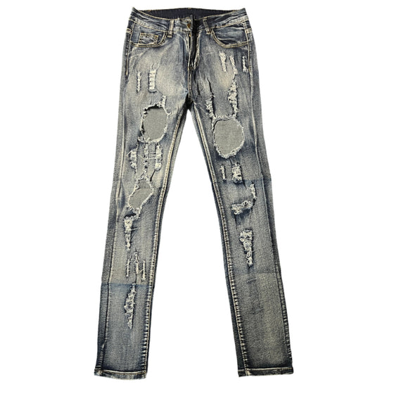 Land of Nostalgia Women's Distressed High-Waisted Skinny Jeans (Ready to Ship)