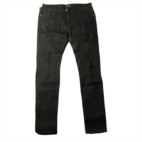 Men's Distressed Skinny Black Jeans – Modern Slim Fit Denim Trousers (Ready to Ship)