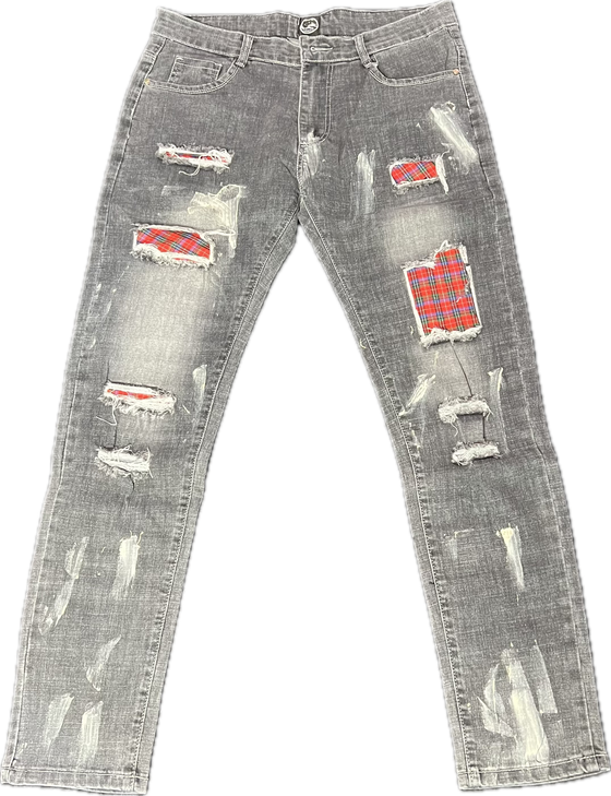 Distressed Men’s High Street Skinny Denim Ripped Jeans Pants