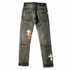 Land of Nostalgia Men's Cross Pattern Denim Jeans (Ready to Ship)