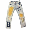 Land of Nostalgia Men's Artistic Distressed Patchwork Denim Jeans (Ready to Ship)