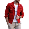 Land of Nostalgia Autumn Winter Men's Stripe Skinny Black Denim Coats Jackets