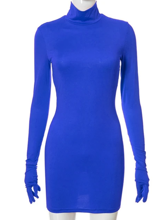 Land of Nostalgia Long Sleeve with Gloves Women's Bodycon Mini Dress