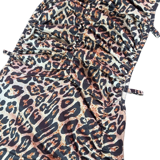 Land of Nostalgia Women's Leopard Print Slit Maxi Dress (Ready to Ship)