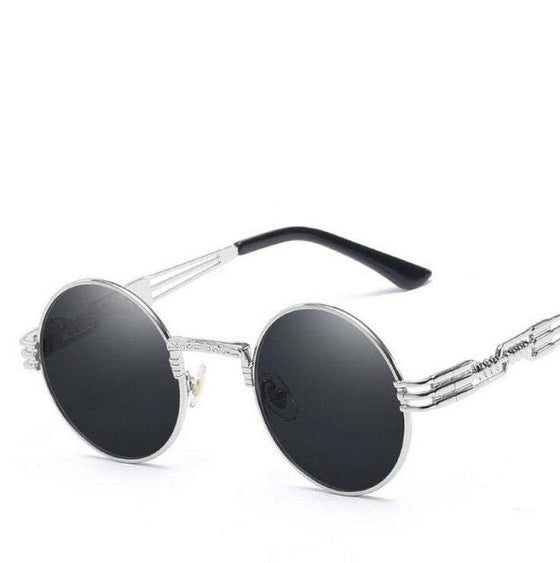 High Quality UV400 Gothic Steampunk Round Alloy Mirror Sun Glasses - Land of Nostalgia