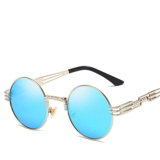 High Quality UV400 Gothic Steampunk Round Alloy Mirror Sun Glasses - Land of Nostalgia