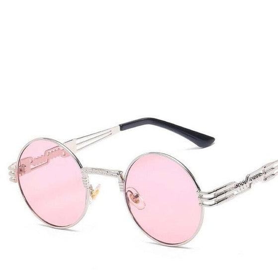 High Quality UV400 Gothic Steampunk Round Alloy Mirror Sun Glasses - Land of Nostalgia