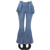 Land of Nostalgia 2 pcs Set Flared Pants Overalls Women's Denim Jeans - Land of Nostalgia