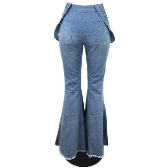 Land of Nostalgia 2 pcs Set Flared Pants Overalls Women's Denim Jeans - Land of Nostalgia