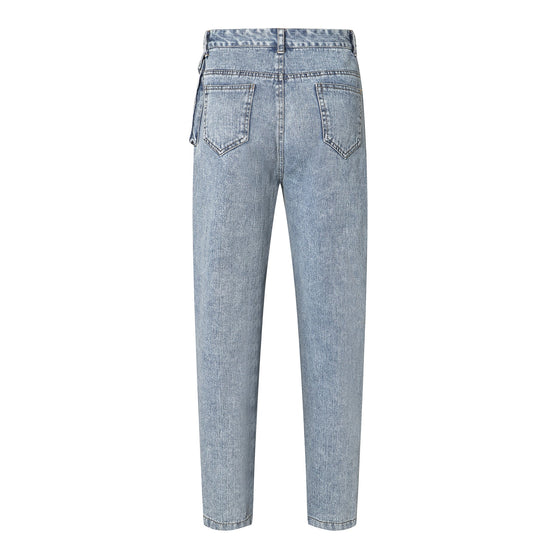 Land of Nostalgia Straight Trousers Pants Women's Denim Pocket Jeans - Land of Nostalgia