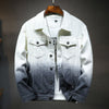 Land of Nostalgia Streetwear Motorcycle Men's Gradient Cotton Denim Jacket - Land of Nostalgia