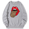 Land of Nostalgia Streetwear O - Neck Red Big Mouth Printed Women's Pullover Sweatshirt (Ready to Ship) - Land of Nostalgia