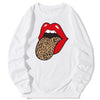 Land of Nostalgia Streetwear O - Neck Red Big Mouth Printed Women's Pullover Sweatshirt (Ready to Ship) - Land of Nostalgia