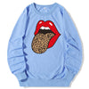 Land of Nostalgia Streetwear O - Neck Red Big Mouth Printed Women's Pullover Sweatshirt (Ready to Ship) - Land of Nostalgia