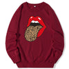 Land of Nostalgia Streetwear O - Neck Red Big Mouth Printed Women's Pullover Sweatshirt (Ready to Ship) - Land of Nostalgia