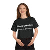 Land of Nostalgia Black Creative Champion Women's Heritage Cropped T-Shirt