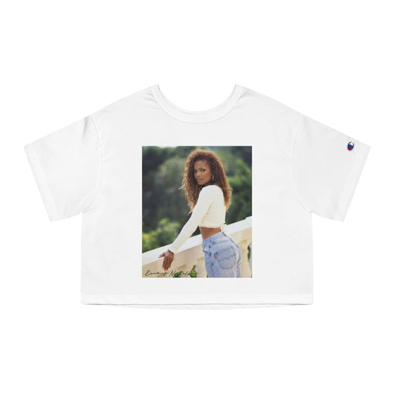 Land of Nostalgia Janet Jackson Natural Vibration Champion Women's Heritage Cropped T-Shirt