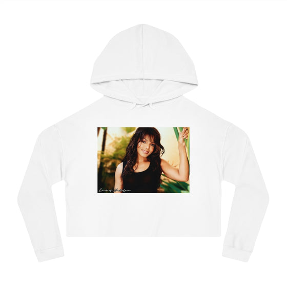 Land of Nostalgia Janet Jackson Classic Vibrational Women’s Cropped Hooded Sweatshirt