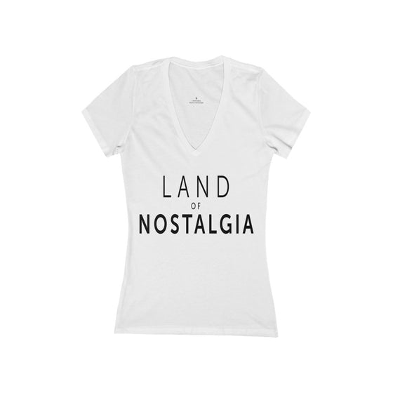 Land of Nostalgia Women's Classic Jersey Short Sleeve Deep V-Neck Tee