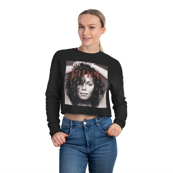 Land of Nostalgia Janet Jackson 'Janet' Album Cover Women's Cropped Sweatshirt