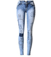 Land of Nostalgia Women's Shredded Skinny Denim Trouser Ripped Patches Stretch Jeans Pants