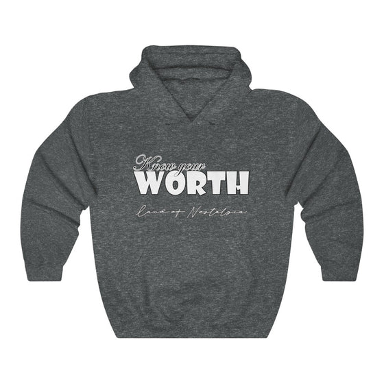 Land of Nostalgia Know your Worth Unisex Heavy Blend™ Hooded Sweatshirt