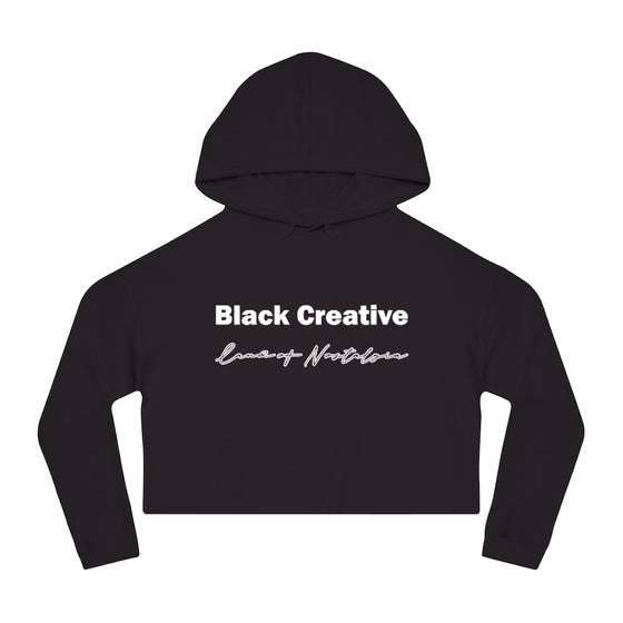 Land of Nostalgia Black Creative Women’s Cropped Hooded Sweatshirt