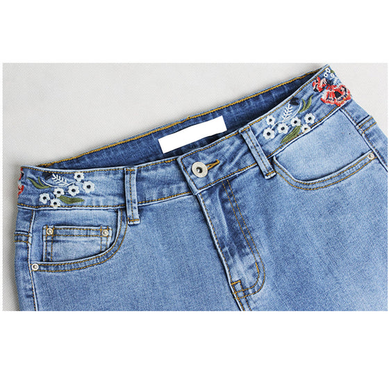 Land of Nostalgia Flares Trousers Wide Leg Embroidered Pants Women's Denim Jeans