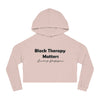 Land of Nostalgia Black Therapy Matters Women’s Cropped Hooded Sweatshirt