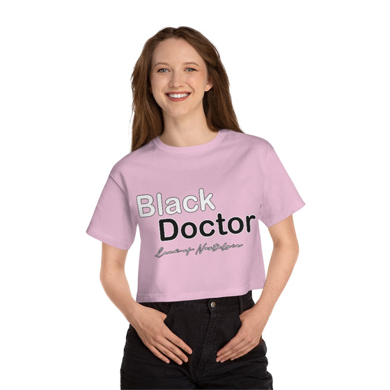 Land of Nostalgia Black Doctor Champion Women's Heritage Cropped T-Shirt