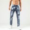 Land of Nostalgia Men's Skinny Trousers Stacked Ripped Jeans