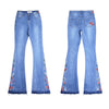Land of Nostalgia Flares Trousers Wide Leg Embroidered Pants Women's Denim Jeans