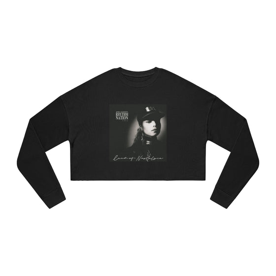 Land of Nostalgia Janet Jackson Classic Rhythm Nation Cover Women's Cropped Sweatshirt