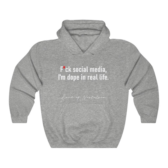 Land of Nostalgia F*ck Social Media Unisex Heavy Blend™ Hooded Sweatshirt
