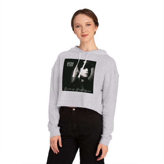 Land of Nostalgia Janet Jackson Classic Rhythm Nation Cover Women’s Cropped Hooded Sweatshirt