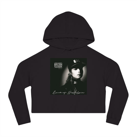 Land of Nostalgia Janet Jackson Classic Rhythm Nation Cover Women’s Cropped Hooded Sweatshirt