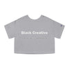 Land of Nostalgia Black Creative Champion Women's Heritage Cropped T-Shirt