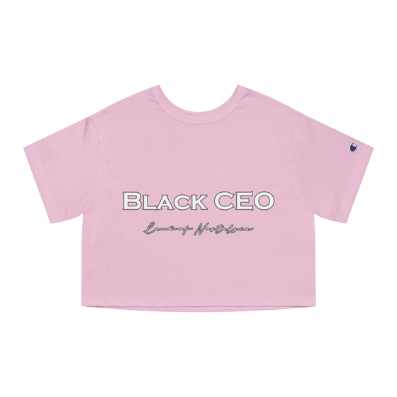 Land of Nostalgia Black CEO Champion Women's Heritage Cropped T-Shirt