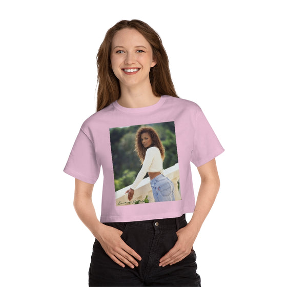 Land of Nostalgia Janet Jackson Natural Vibration Champion Women's Heritage Cropped T-Shirt