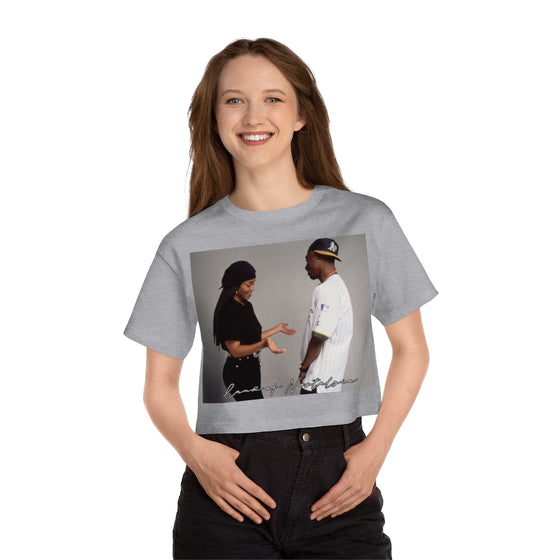 Land of Nostalgia Janet Jackson and Tupac Vintage Poetic Justice Love Champion Women's Heritage Cropped T-Shirt