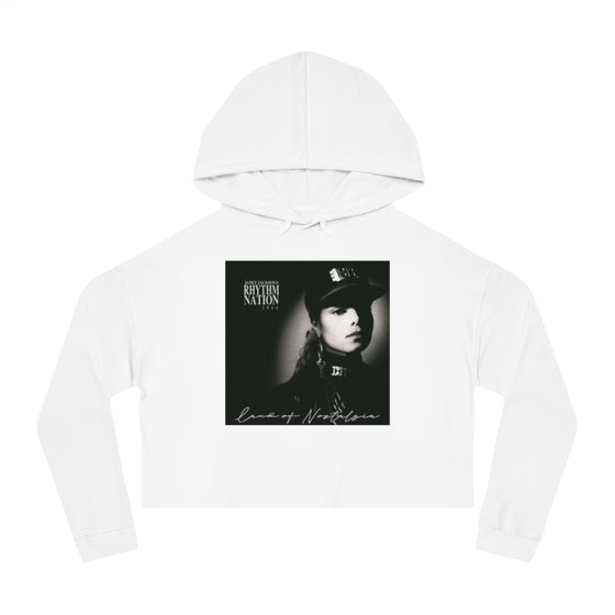 Land of Nostalgia Janet Jackson Classic Rhythm Nation Cover Women’s Cropped Hooded Sweatshirt