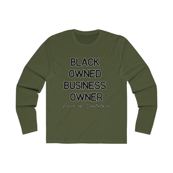 Land of Nostalgia Men's Long Sleeve Crew Black Owned Business Owner Tee